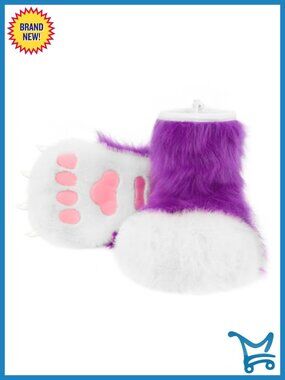 Faux Fur Slippers Animal Paw Claws Cozy Cosplay Shoes Unisex